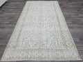 Vintage Turkish Oushak Rug 5x9: Handknotted Wool Floral Carpet