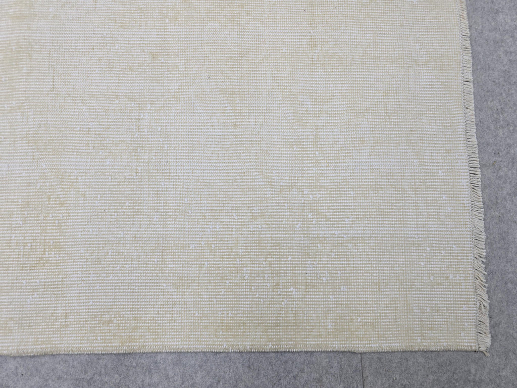 7x10 feet Wool Turkish Oushak Rug: Handknotted Vintage Wool, Muted Neutral