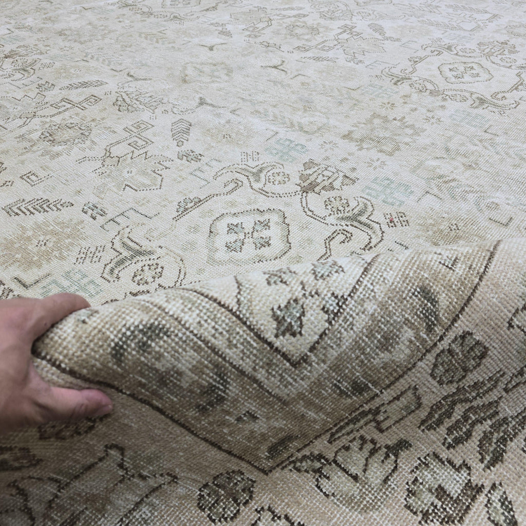 10x13 Neutral HandKnotted Wool Oushak Area Rug // 9.50x12.60 feet