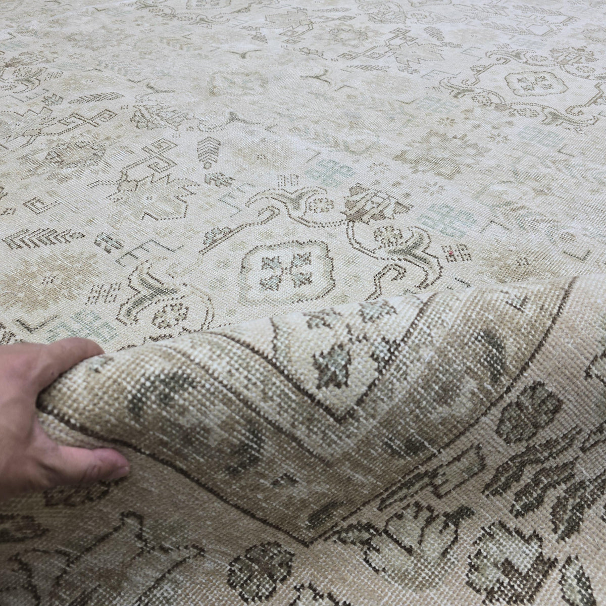 10x13 Neutral HandKnotted Wool Oushak Area Rug // 9.50x12.60 feet