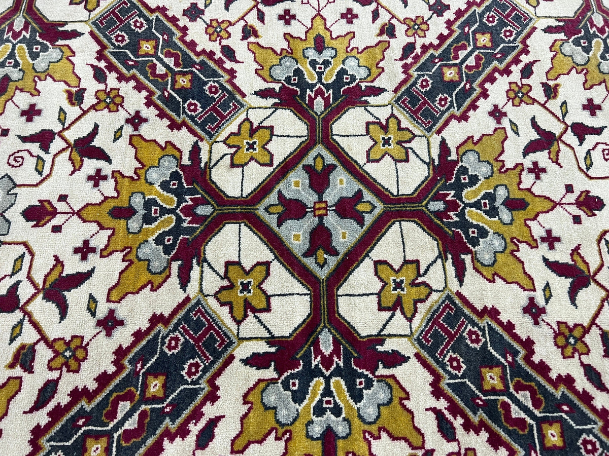 9x12 Colorful Vintage area Rug Hand Knotted Traditional Anatolian Carpet