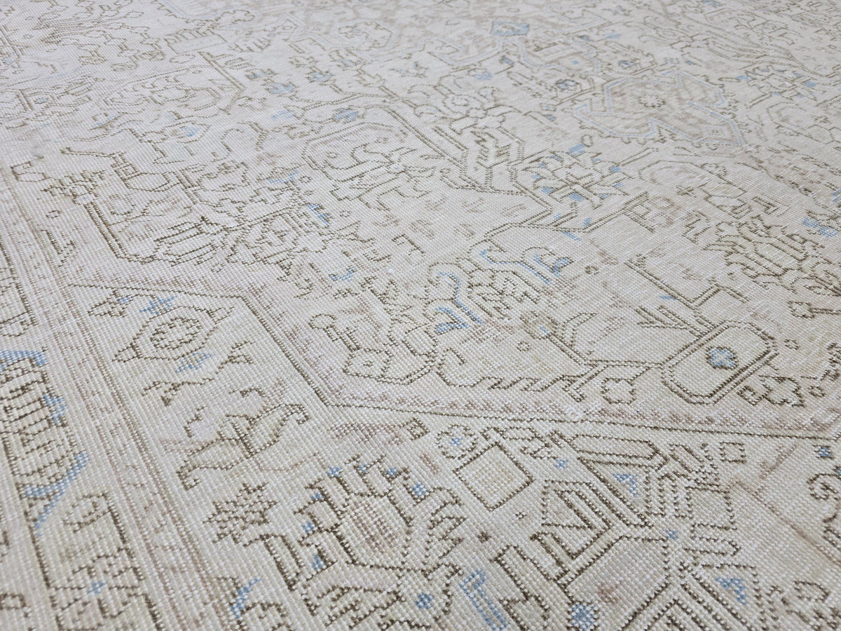 Turkish 9x12 Rug: Hand Knotted Wool Oushak Area Rug, Neutral Area Rug, Muted Rug for Livingroom and bedroom, 9.3x12 feet