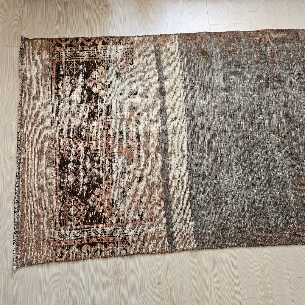 3x9 Gray Vintage Wool Runner - Hand Knotted Runner Rug //3.2x9 feet