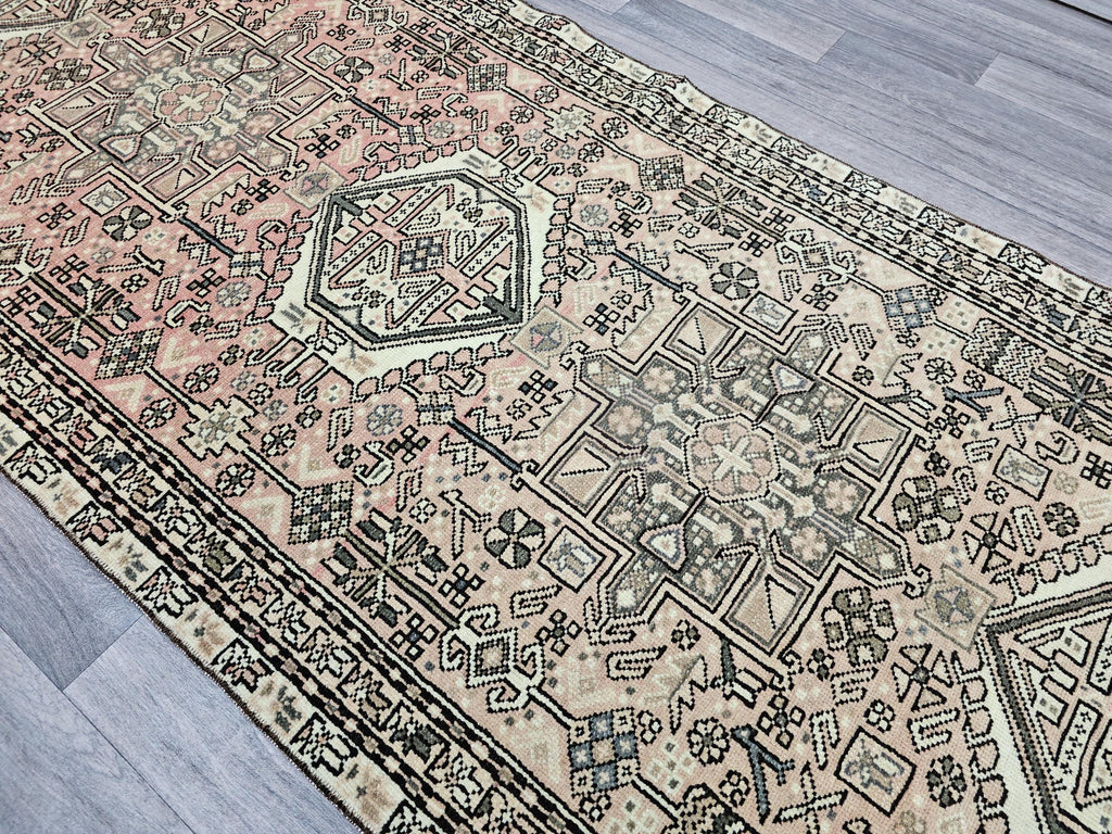 3x11 Antique Wool runner Rug - Vintage Anatolian Runner Rug: Hand-Knotted Geometric Hallway Aisle Runner Rug (3.10x10.80 feet)
