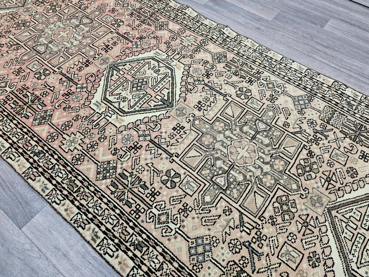 3x11 Antique Wool runner Rug - Vintage Anatolian Runner Rug: Hand-Knotted Geometric Hallway Aisle Runner Rug (3.10x10.80 feet)