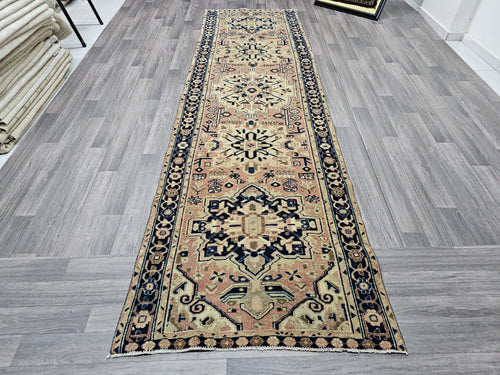 3x11 Wool Oushak Runner - Handmade AUthentic rug Runner - Hand-Knotted Muted Runner Rug: Vintage Turkish Entryway Rug (3.20x10.75 feet)
