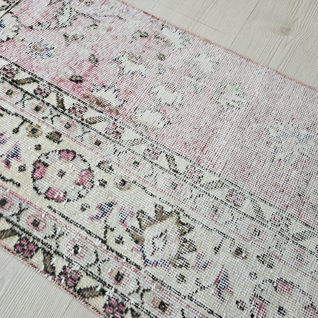 Vintage Turkish Runner Rug: Hand-Knotted Wool Boho Hallway Rug (2x9 Feet)