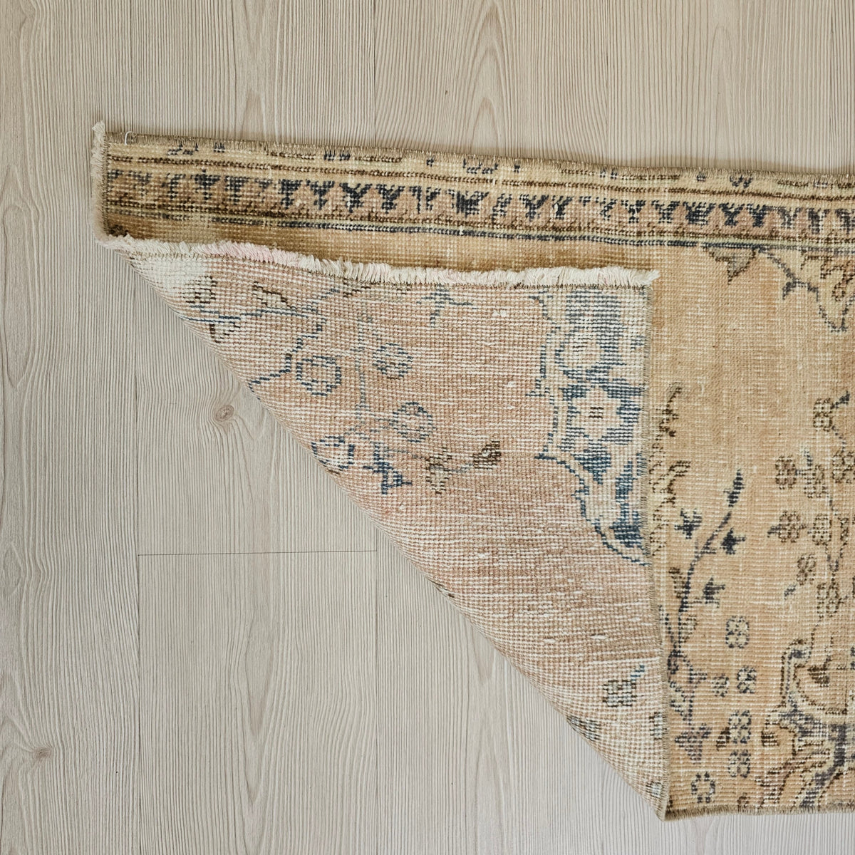 Faded Wool Turkish Runner Rug: Short Vintage Style (2x5)