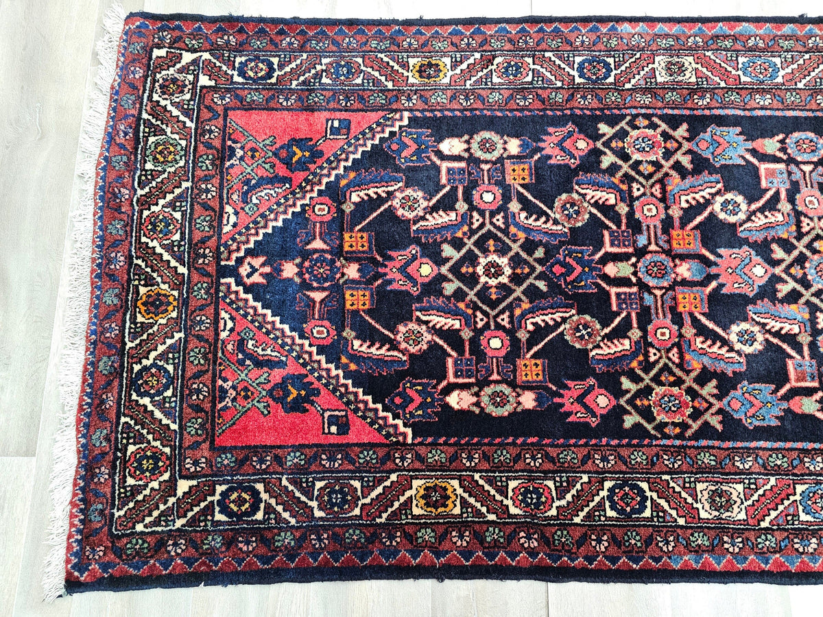 4x10 Vintage Runner Rug: Hand-Knotted wool Oushak Runner, 3.60x10.25 ft