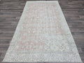 Vintage Turkish Oushak Rug: 4.5x8 Wool Handknotted Floral Carpet