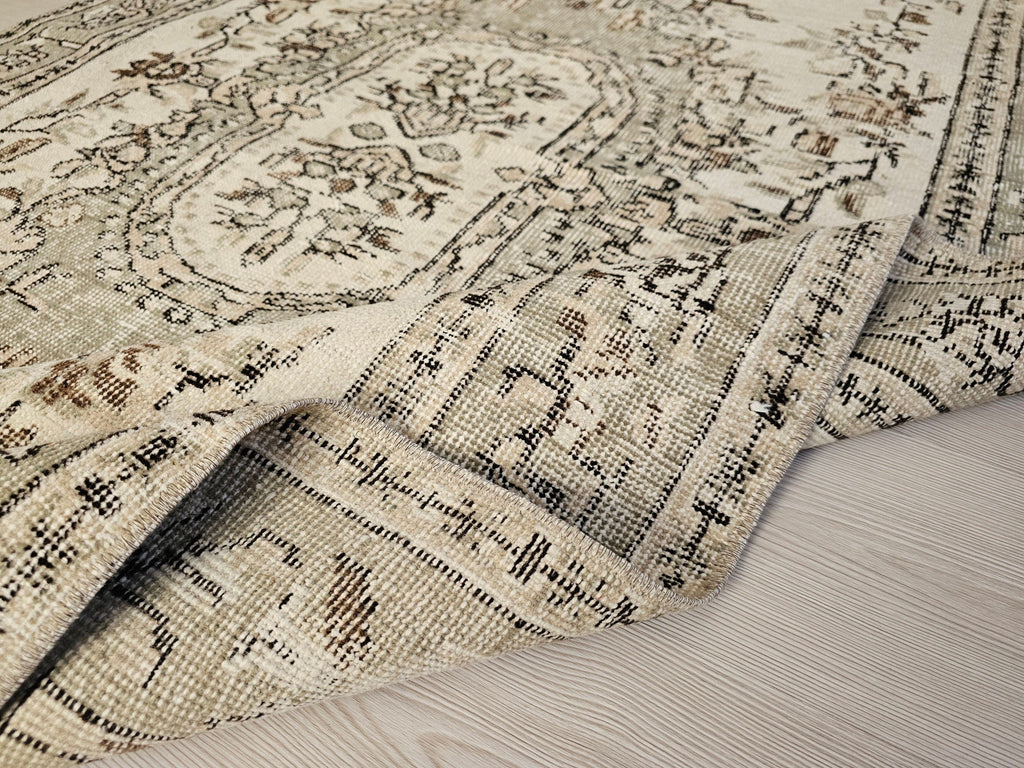 4x8 Oushak Rug: 4.5x8.25 ft, Vintage Turkish Rug - Hand Knotted Oriental Small Area Rug for Office and Under bed