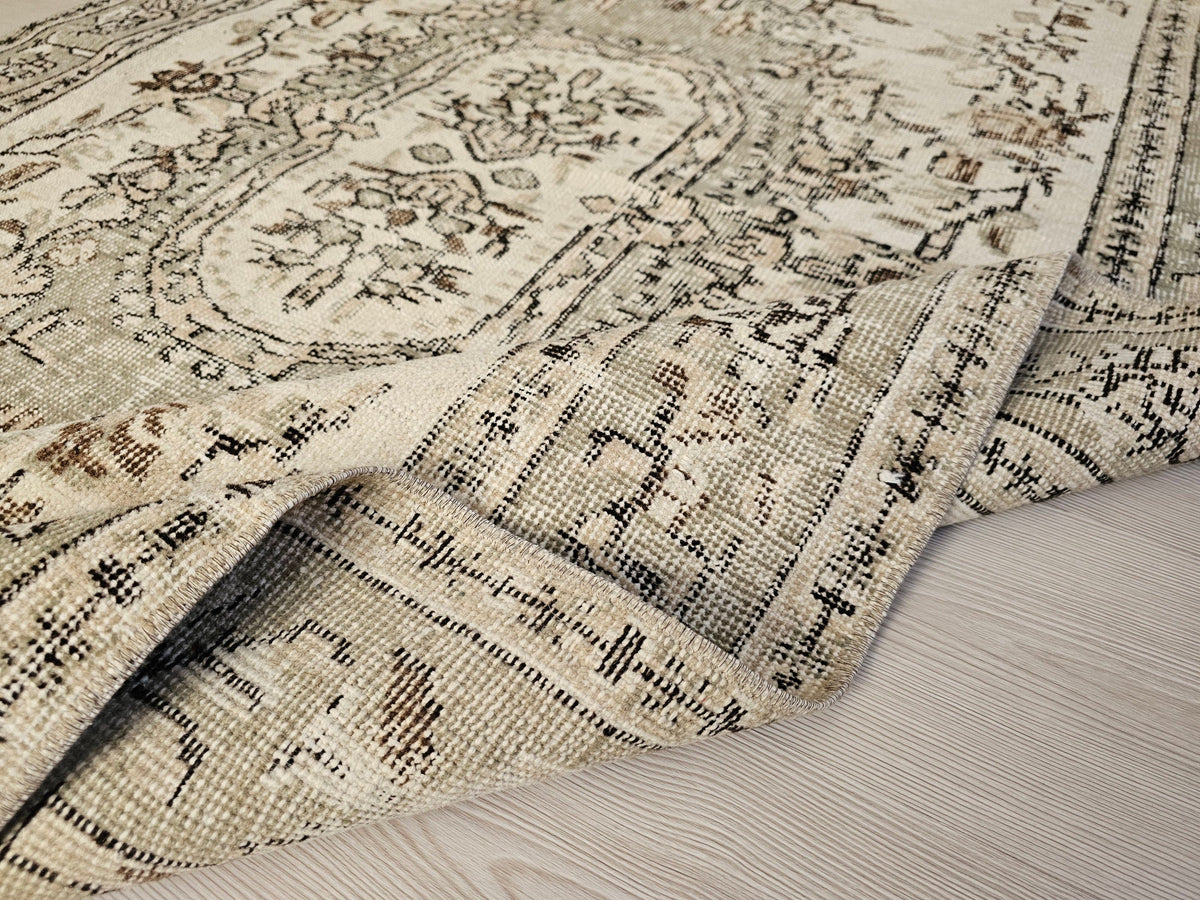4x8 Oushak Rug: 4.5x8.25 ft, Vintage Turkish Rug - Hand Knotted Oriental Small Area Rug for Office and Under bed