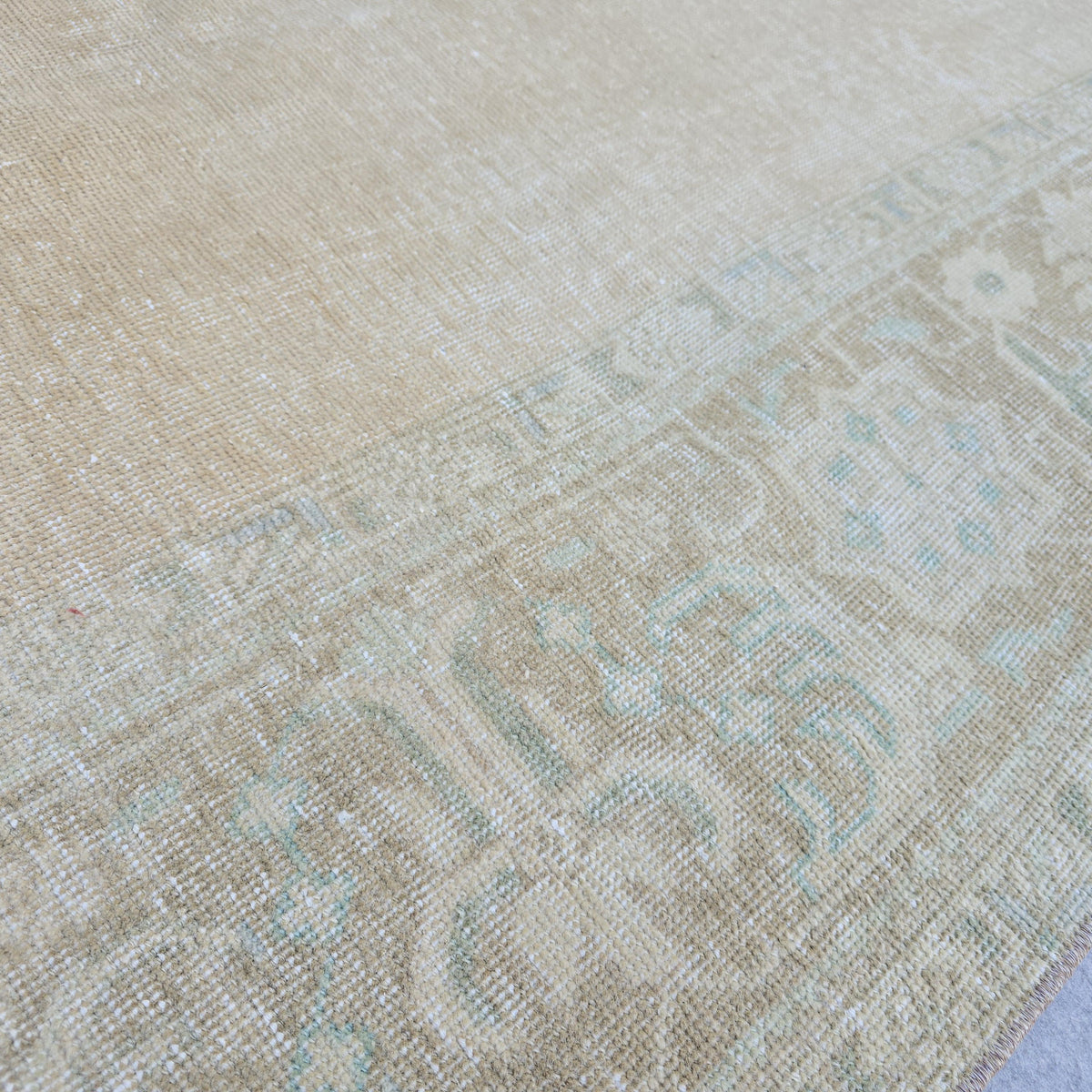 9x12 Turkish Rug Muted Blue Cream Beige Anatolian Area Rug Bedroom Scandinavian Decor