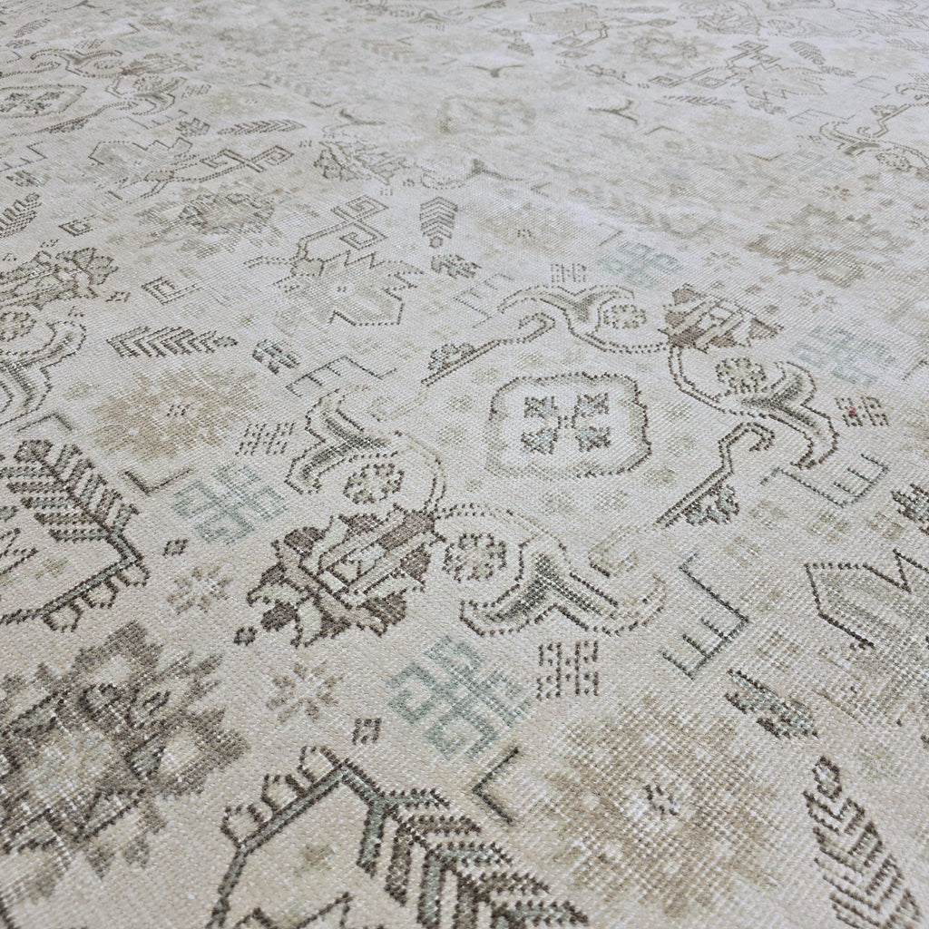 10x13 Neutral HandKnotted Wool Oushak Area Rug // 9.50x12.60 feet