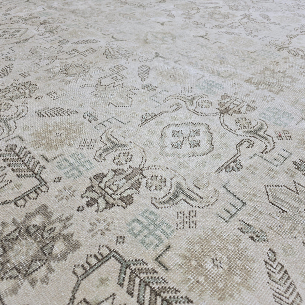 10x13 Neutral HandKnotted Wool Oushak Area Rug // 9.50x12.60 feet