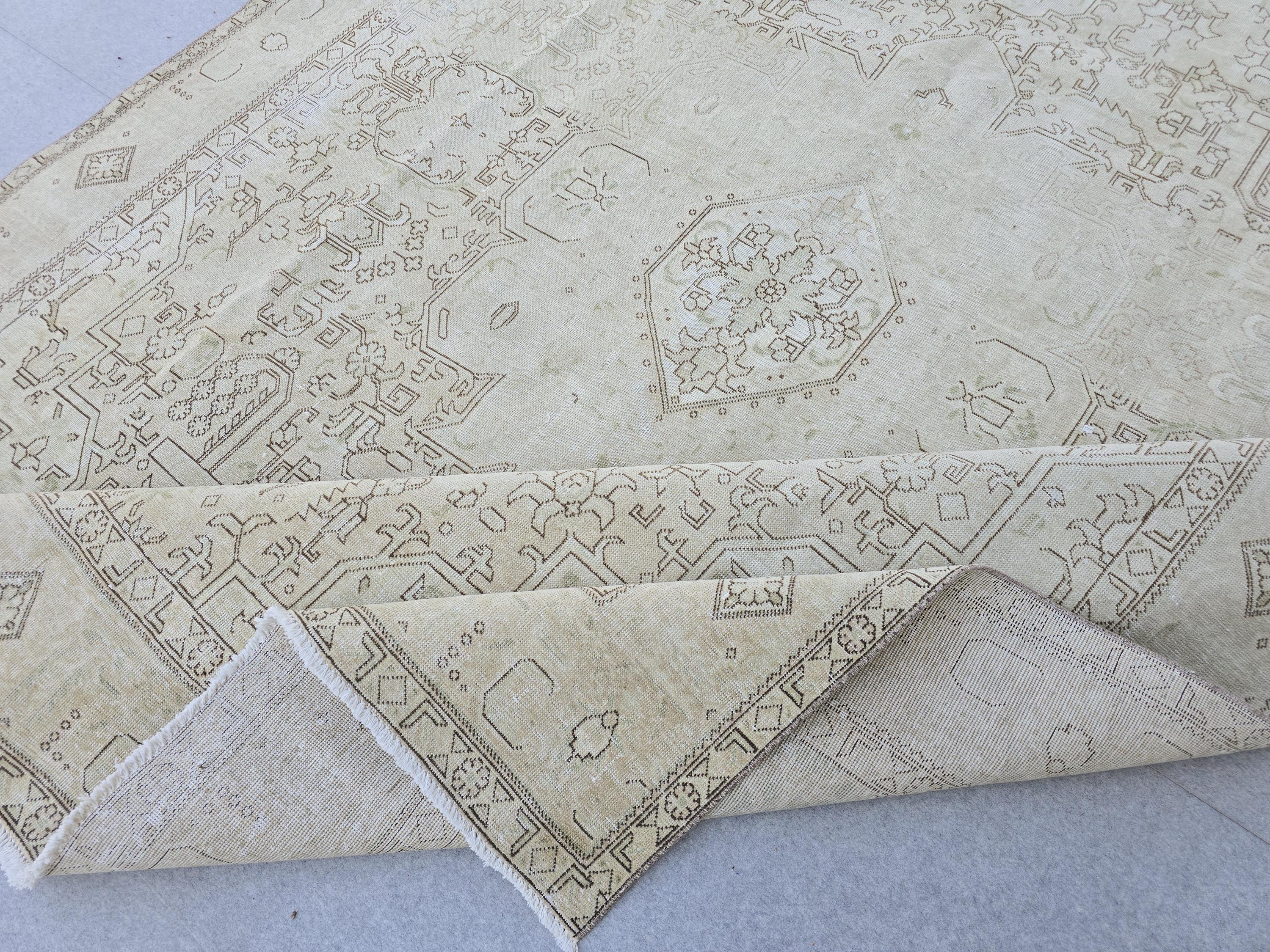 9x13 Oushak Area Rug : Neutral Vintage Oversize Carpet
