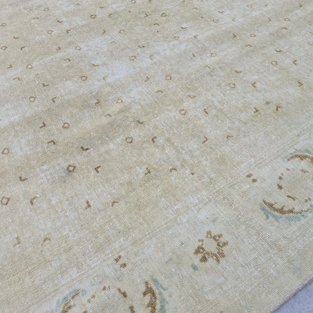 Large Oushak Rug 9x12 | Cream Neutral Area Rug | Hand Knotted Anatolian Style Bedroom Carpet