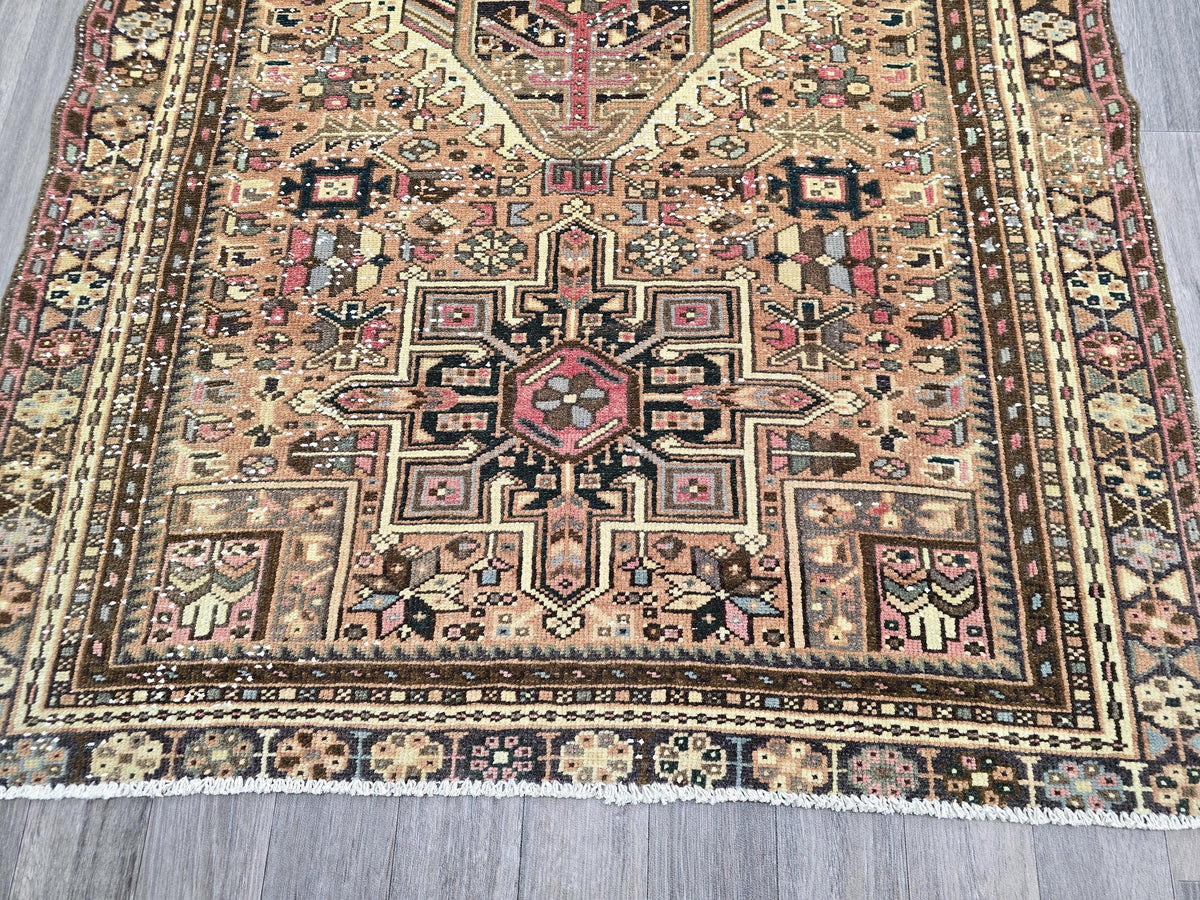Antique Anatolian Heriz Runner Rug (3.7' x 12.5')
