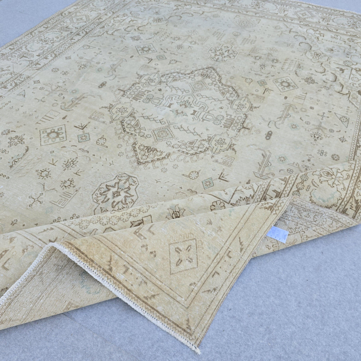 10x12 Neutral Oushak Rug/ Handmade Wool Turkish Rug/ Authentic Oriental Area Rug/ Boho decor Rug/ Anatolian Rug 10x12/ Large rug for Bedroom