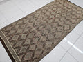 Vintage Turkish Cecim Rug: 4.40x9 Handwoven Wool Kilim Runner