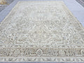 Oushak Rug 9x12:  High Quality Neutral Vintage Turkish Wool Area Rug 9.35x12.15 ft.