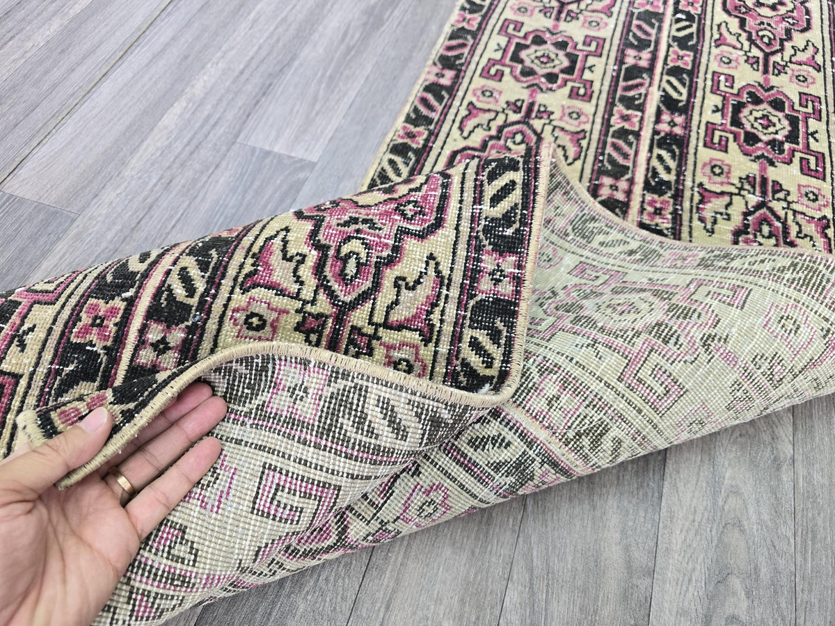 Handcrafted Wool Runner Rug: Traditional Aisle Hallway Carpet (1.80x6.70 ft)