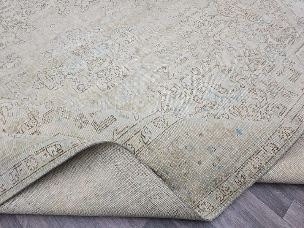 Classic Vintage Neutral Turkish Area Rug //9.60x11.75 feet