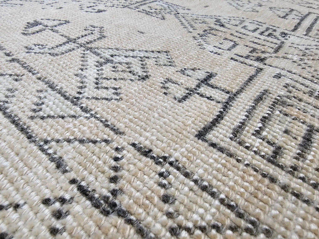 Vintage Oushak Runner Rug: 3x12 Hand-Knotted Wool Turkish Hallway Rug