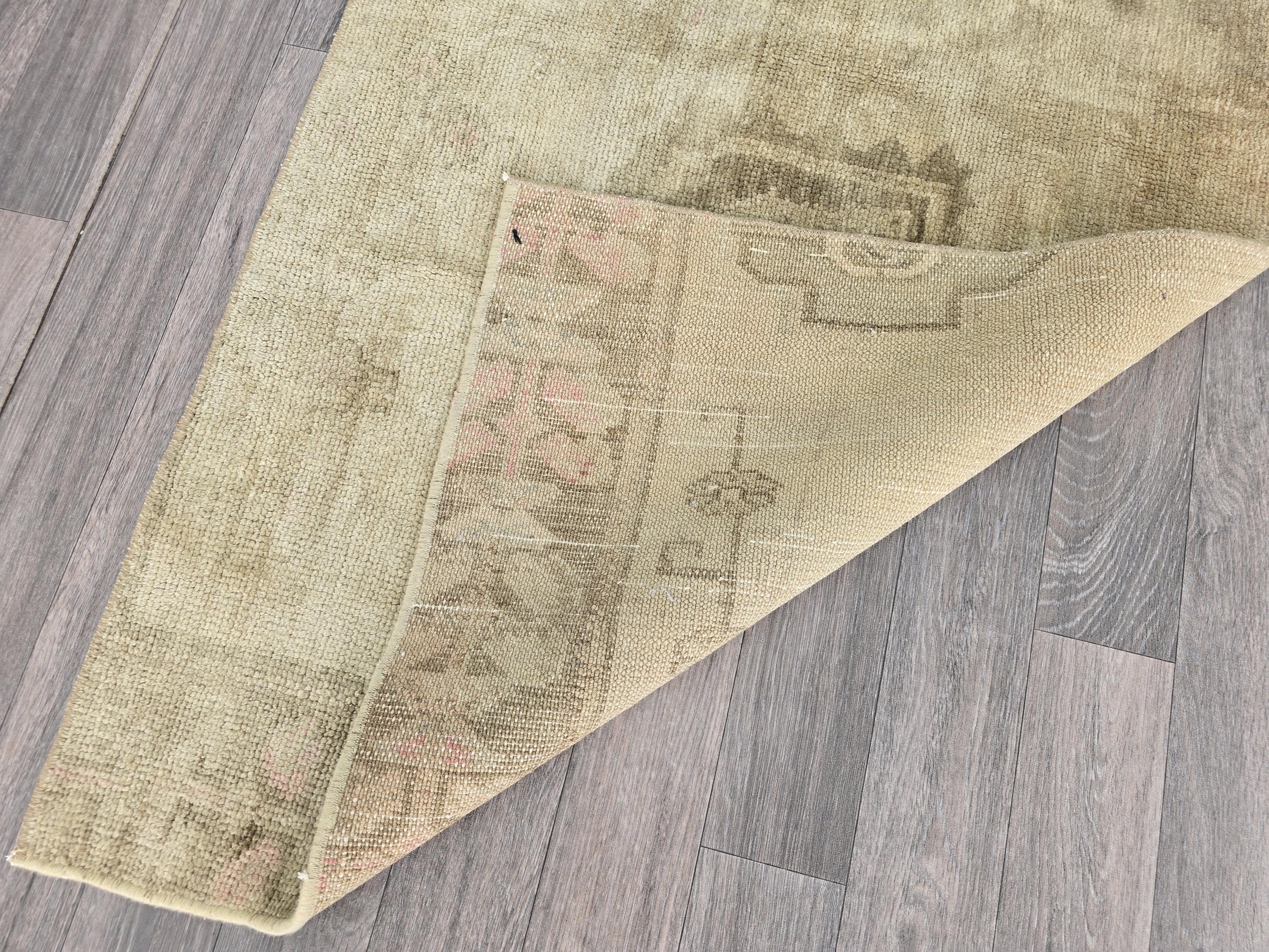 Vintage Turkish Oushak Runner Rug, 2.6' x 6.7', Neutral Tones