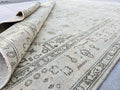 Turkish Rug 8x11, Faded Vintage Rug, Distressed Neutral Rug, Hand Knotted Wool Carpet, Cream Area Rug, Boho Bedroom Rug - Faded Wool Rug