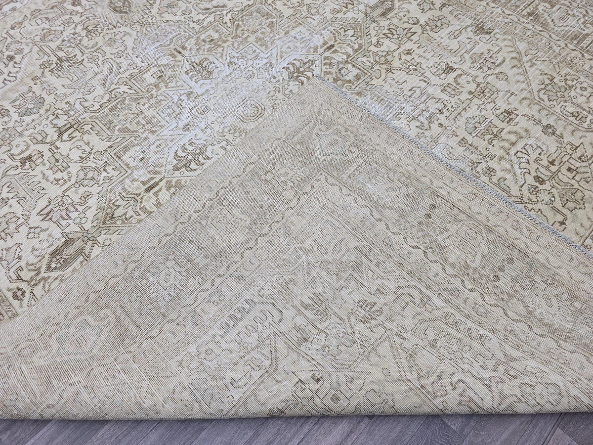 10x12 Oversize Hand-Knotted Wool Oushak Rug: 9.65x12.20 ft Vintage Turkish Area Rug
