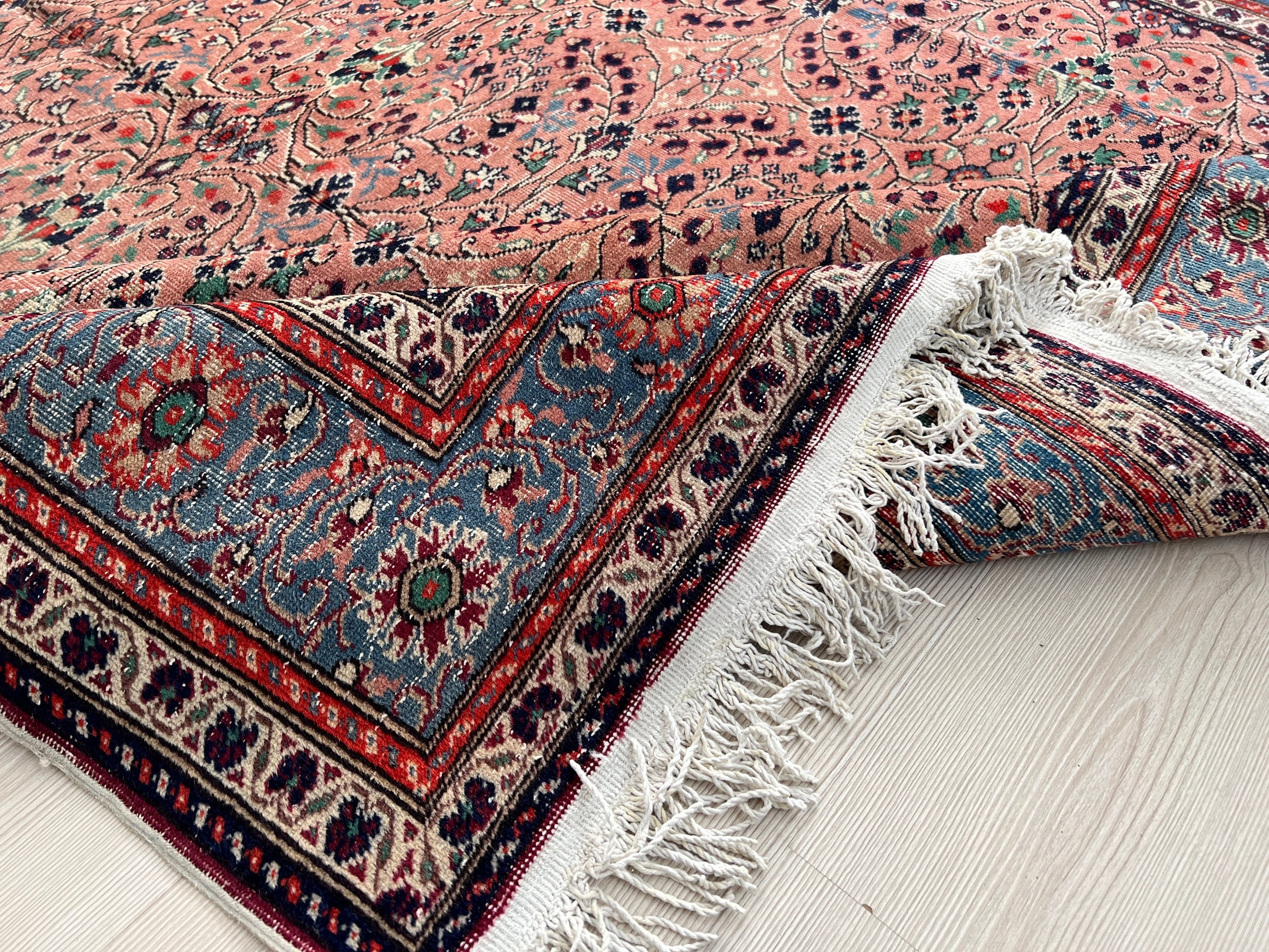 7x10  Vintage Turkish Rug - Hand knotted Floral Design Oushak Rug - Authentic Oriental Anatolian Carpet