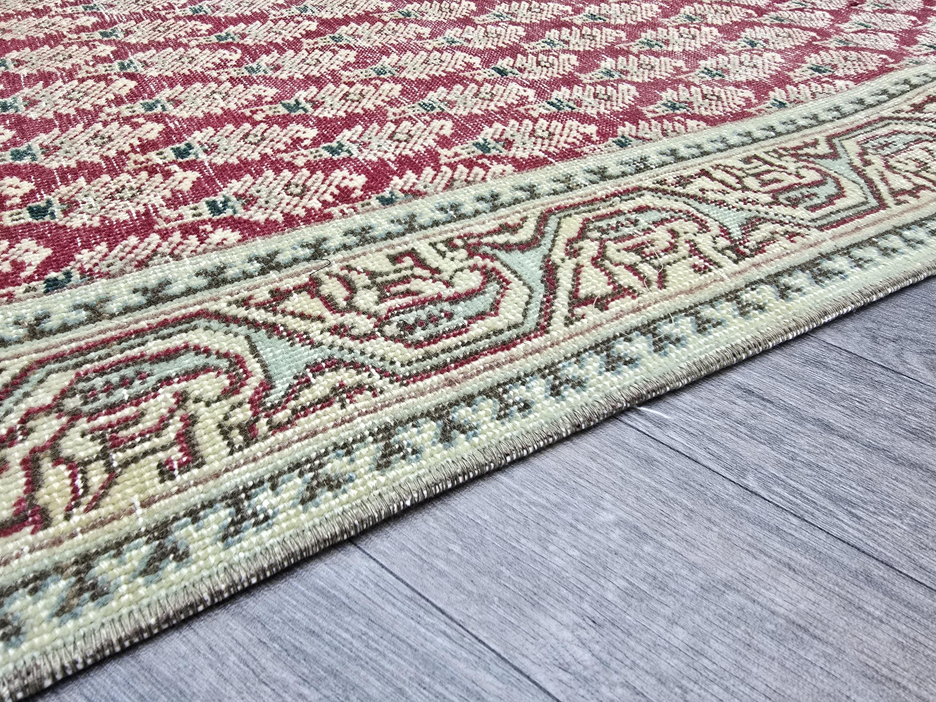 Hand Knotted Oushak Runner: Extra Long Vintage Turkish Hallway Rug