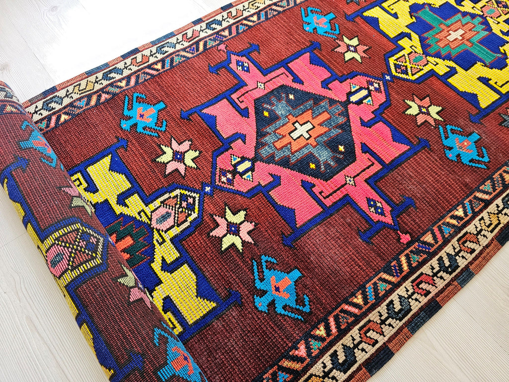 3x10 Wool Vintage  Turkish Runner Rug // 3,28x10 feet