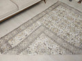 5x8 Oushak Vintage Cream Floral Design Wool Turkish Rug - Handmade Wool Oushak Carpet // 5.35x8.30 feet