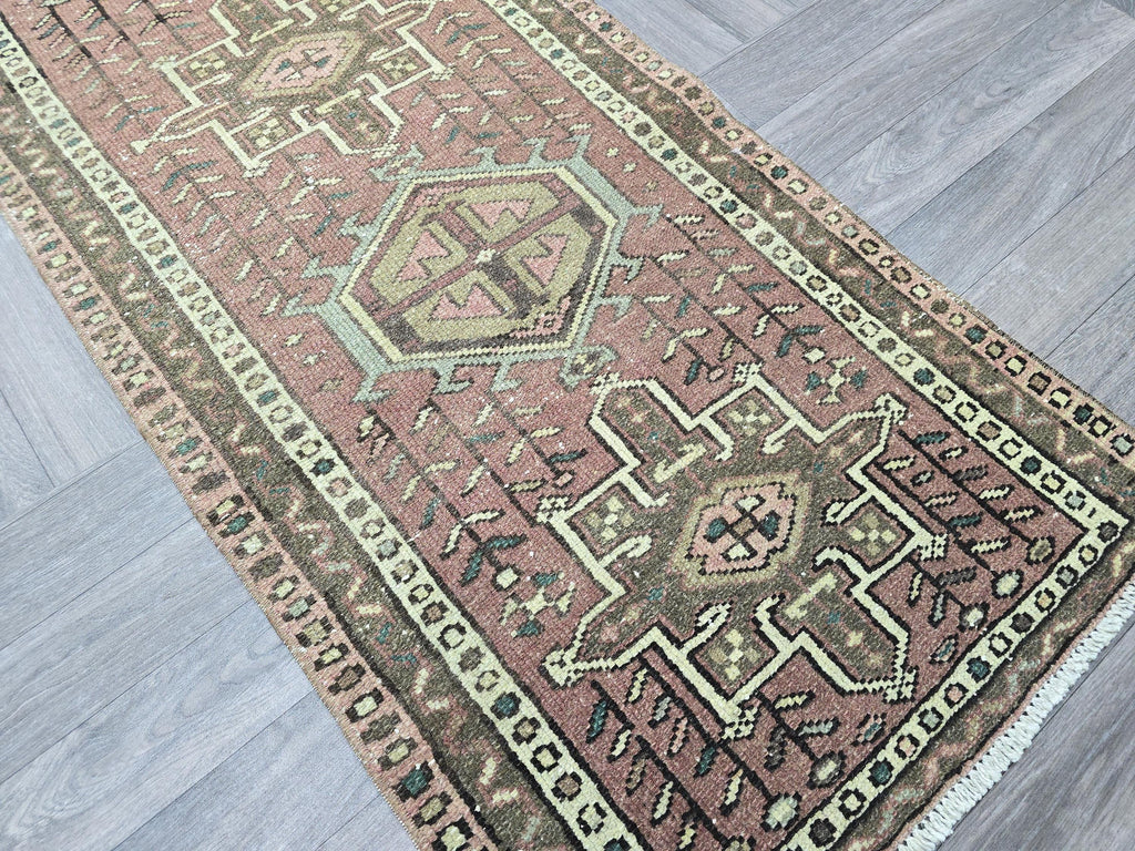Narrow and Long Classic Vintage Runner/ 2.40x13.60 feet / Handmade Geometric Oriental Turkish Runner Rug
