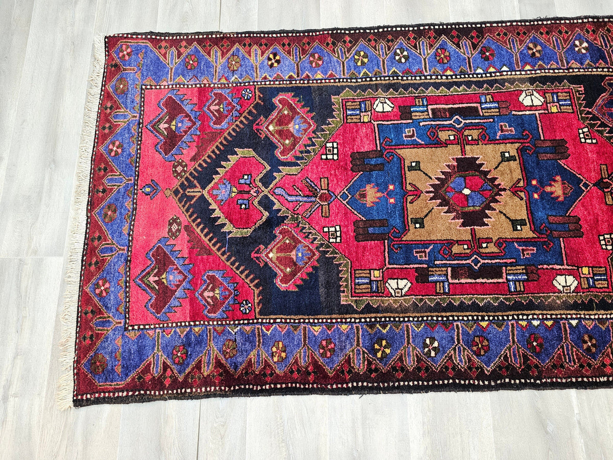 3.50x10 feet Hand Knotted Wool Antique Anatolian Runner Rug
