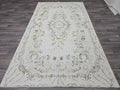 6x9 Vintage Turkish Oushak Rug: Hand-Knotted Wool Area Rug