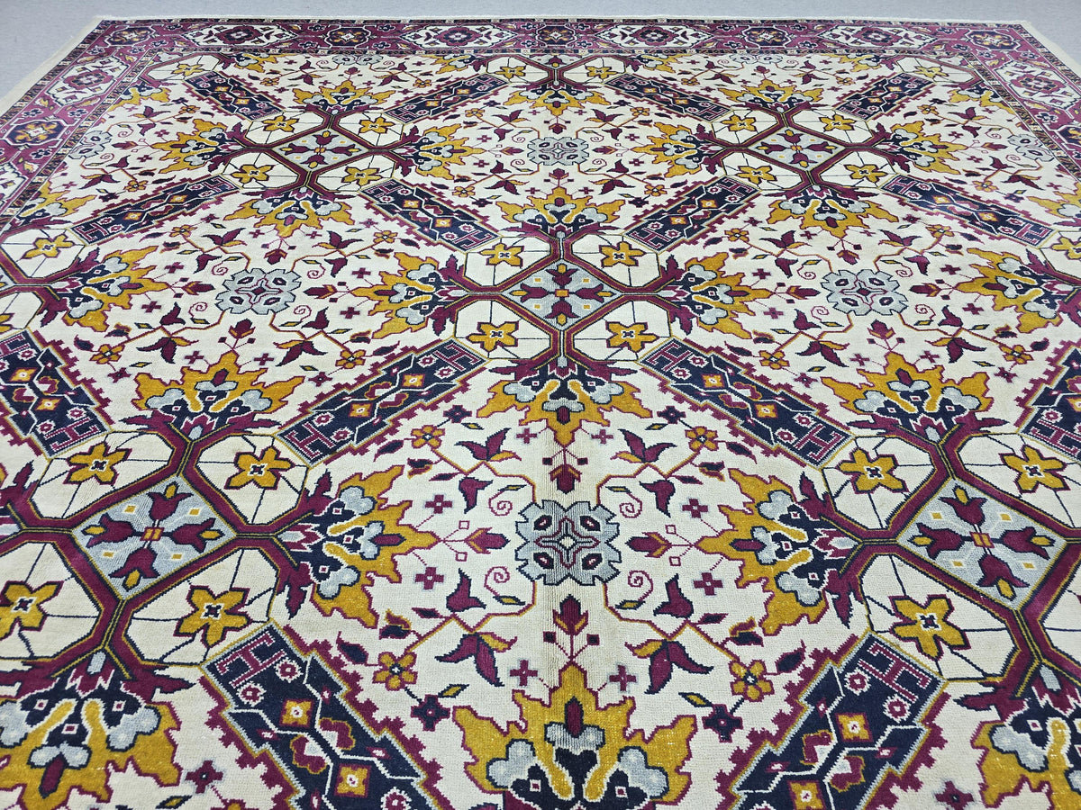 9x12 Vintage Rug Hand Knotted Traditional Anatolian Carpet