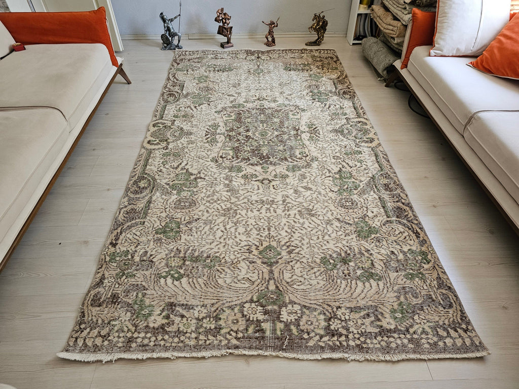 5x10 Turkish Area Rug - Vintage Oushak Rug - High Quality Wool Oriental Carpet - Authentic Anatolian rug //5.20x9.70 feet