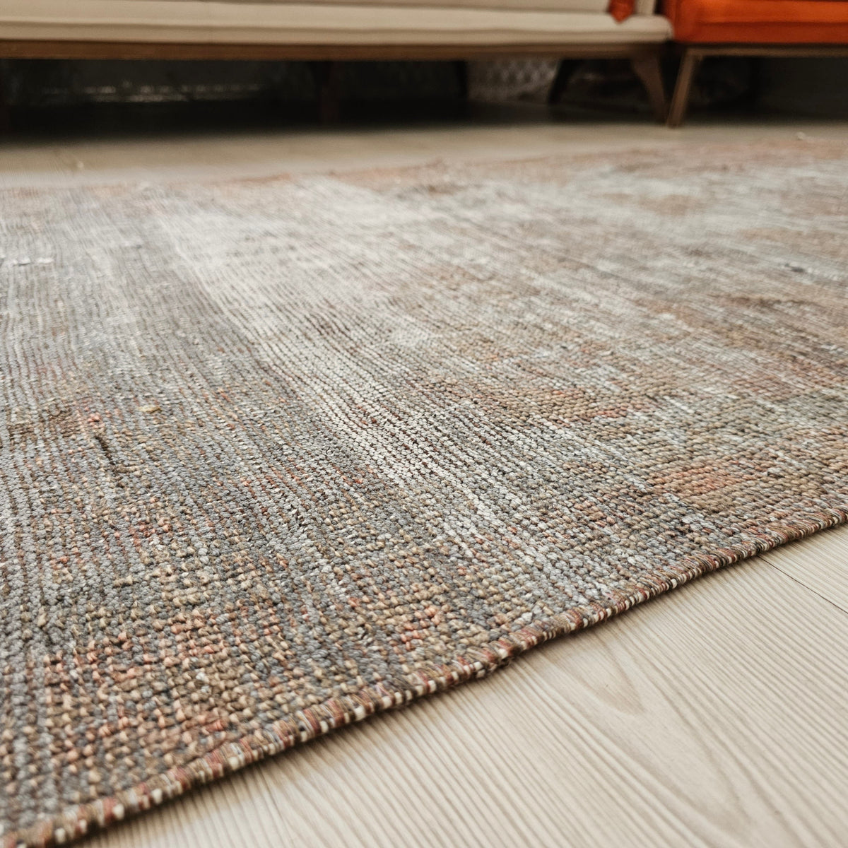 3x9 Gray Vintage Wool Runner - Hand Knotted Runner Rug //3.2x9 feet