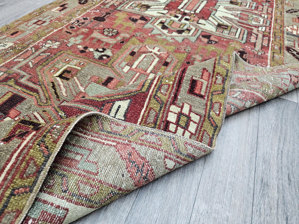 Hand Knotted Wool Runner: 3.5x11 Vintage Turkish Oushak Rug