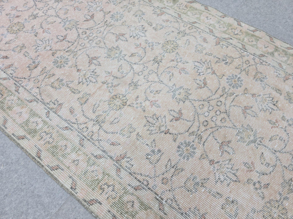 3x11 Vintage Oushak Runner Rug – Handmade Wool, Faded Turkish Style