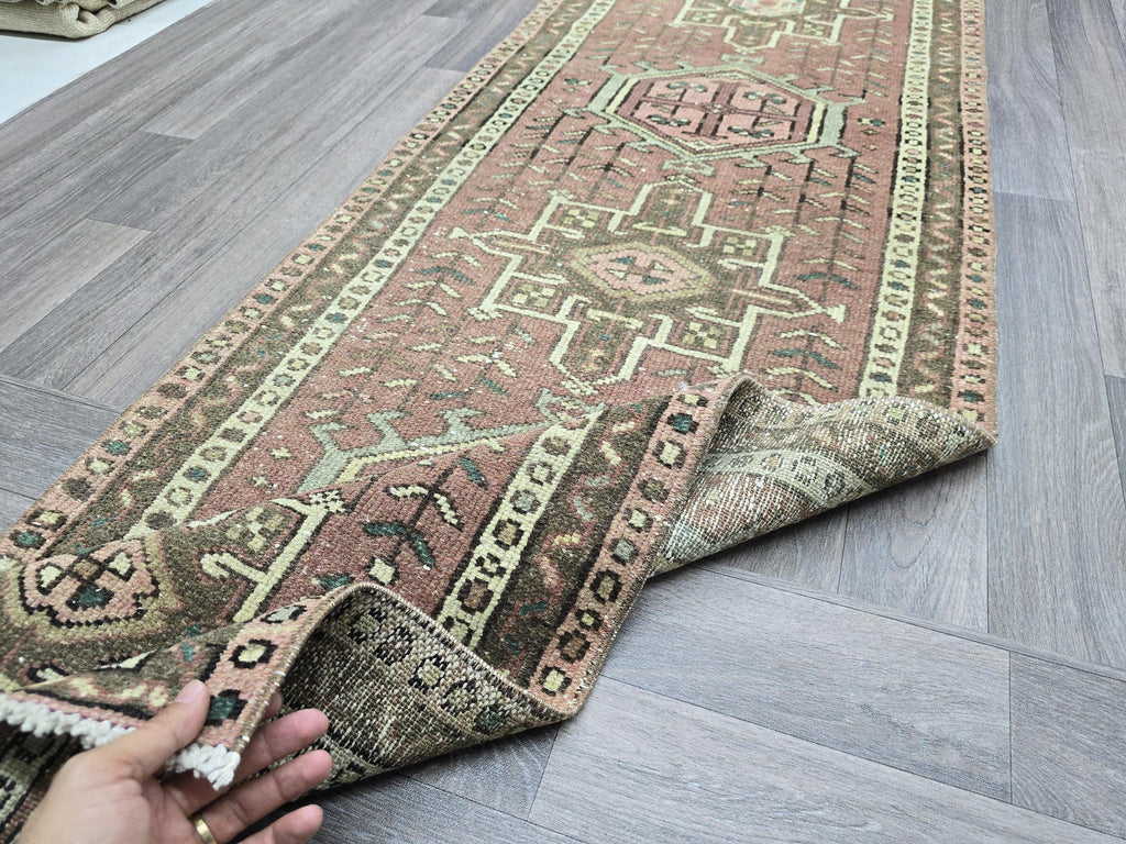 Narrow and Long Classic Vintage Runner/ 2.40x13.60 feet / Handmade Geometric Oriental Turkish Runner Rug
