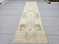 Turkish Rug 3x10 Wool Runner Rug for Narrow Hall, Star Medallion Tribal Carpet, Earth tone Brown Rug, Boho Decor