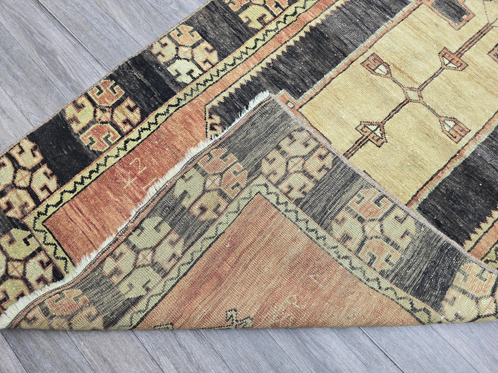 Long Vintage Anatolian Runner Rug: Handwoven Wool Hallway Carpet (3.5x12)