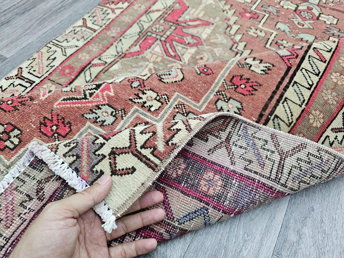 Vintage Oushak Runner 3.15x9.55 ft Handwoven Rug - High Quality Wool Runner rug for Kitchen and Hallway - Rustic Decor Runner