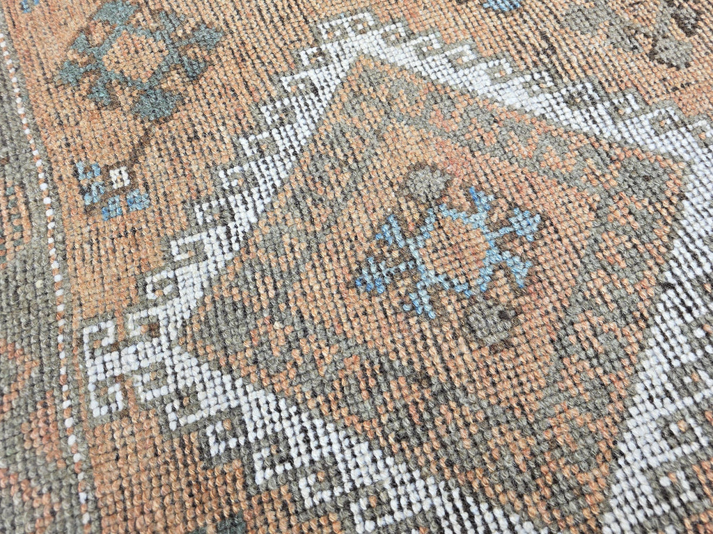 Vintage Turkish Oushak Runner Rug: Handknotted Wool Hallway Rug (4x11)