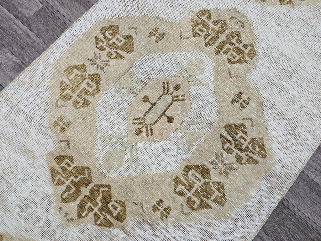 3x11 Vintage Oushak Runner / 2.90x11.45 feet / Hand Knotted Wool Turkish Muted Orienta Runner