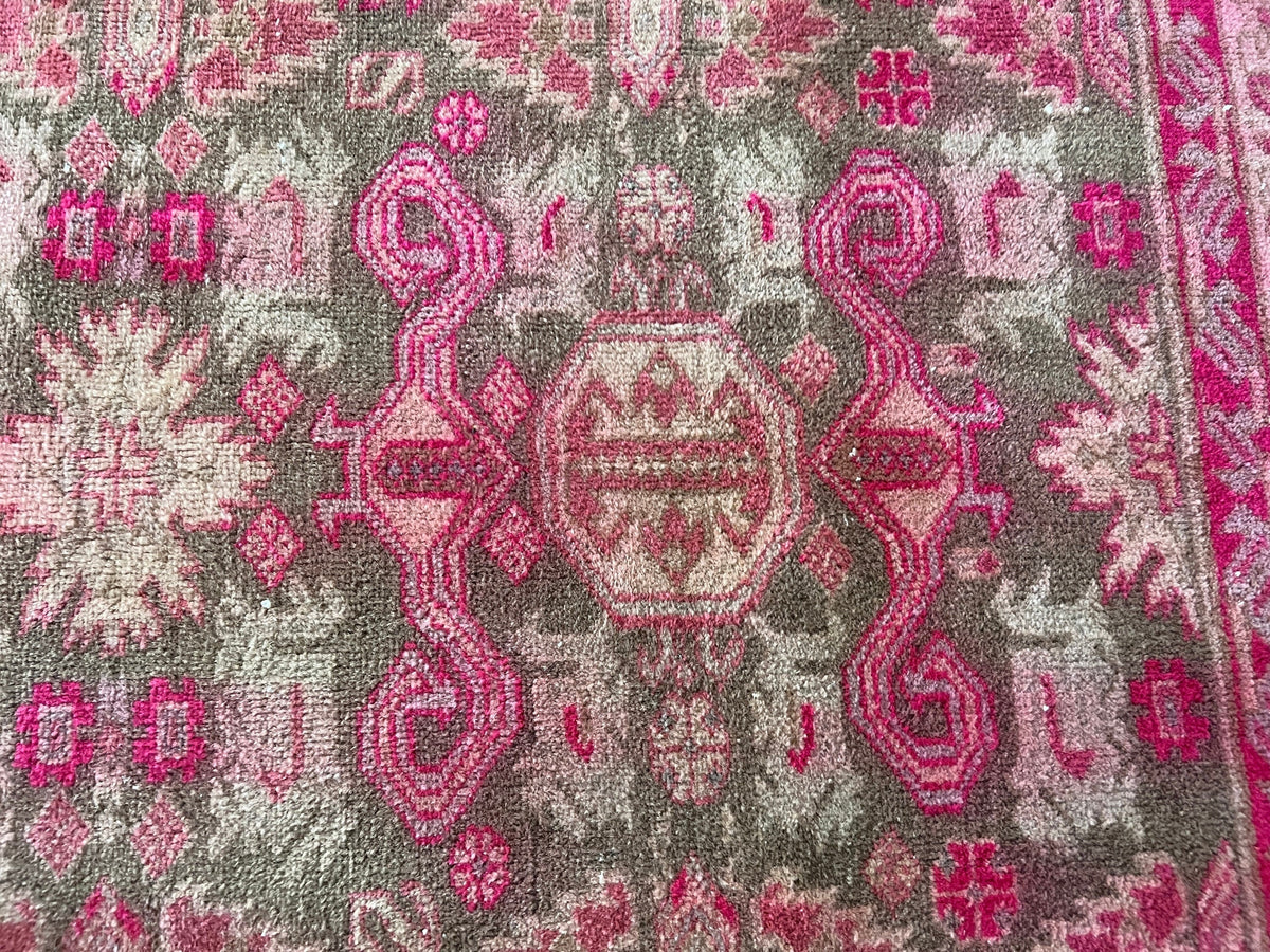 3x10 feet Vintage Hand Knotted Wool Runner Rug /3.30x10 feet